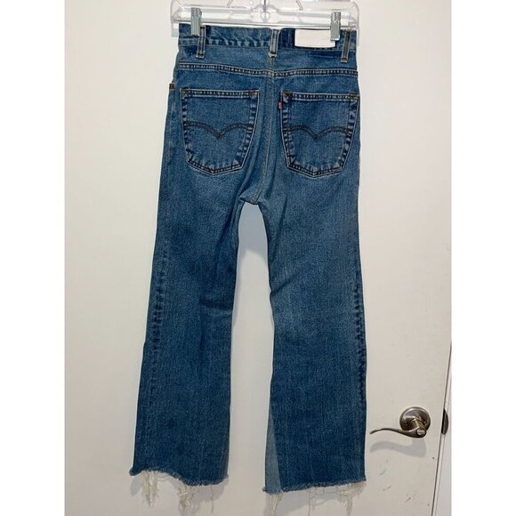 Re/Done Levis High-Rise Wide-Leg Raw Hem Jeans  Womens Size 25 - Picture 4 of 15